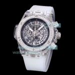 Copy Hublot Big Bang Unico Skeleton Watch Transparent Case White Rubber Band_th.jpg